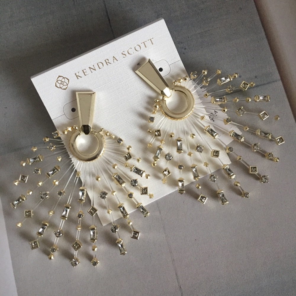 Kendra Scott Gold and Silver Fan Earrings - Picture 6 of 7